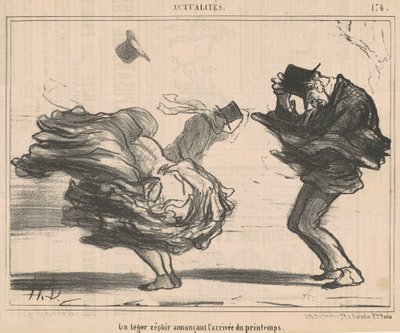 En lett sefyr som kunngjør vårens ankomst av Honoré Daumier