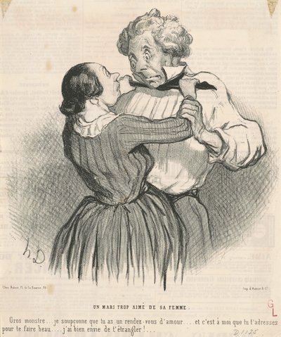 En mann for elsket av sin kone av Honoré Daumier