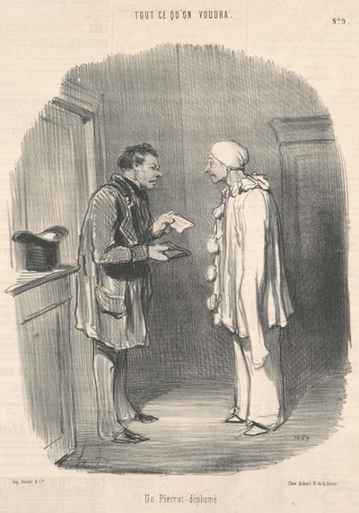 En fjærløs Pierrot av Honoré Daumier