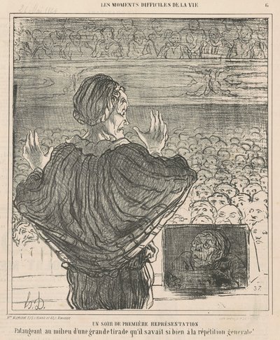 En første forestillingskveld av Honoré Daumier
