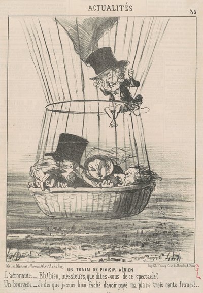 Et lysttog fra luften av Honoré Daumier