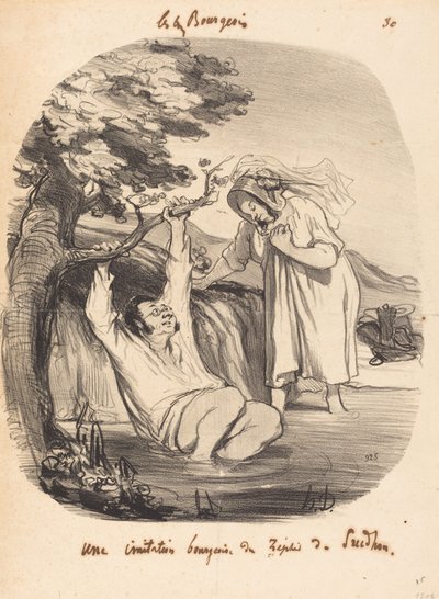A Bourgeois Imitation of Zephir av Prudhon av Honoré Daumier
