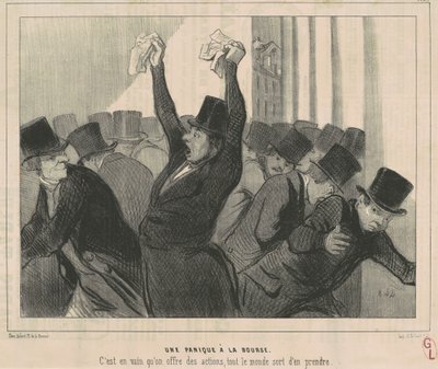 Panikk i aksjemarkedet av Honoré Daumier