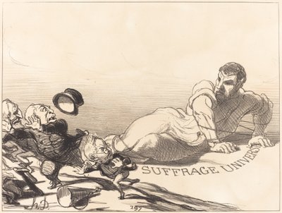 En panikk av Lilliputians ... av Honoré Daumier