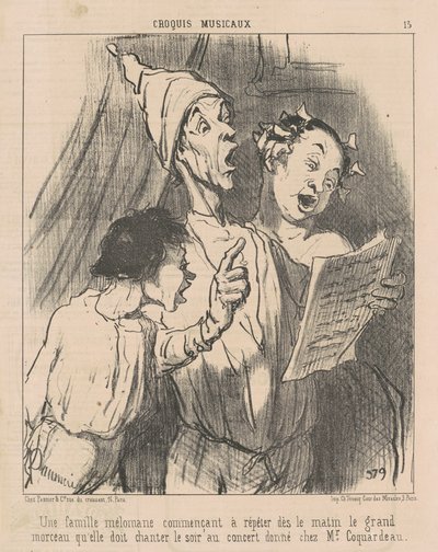 En musikkelskende familie... av Honoré Daumier