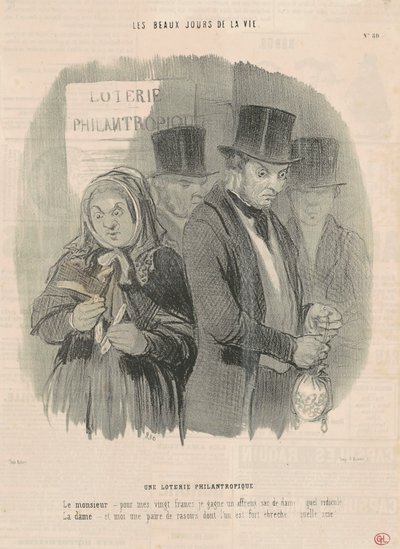Et filantropisk lotteri av Honoré Daumier