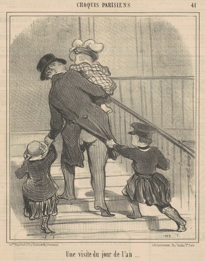 Et nyttårsbesøk av Honoré Daumier