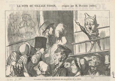Nøysomme landsbyboere som nøyer seg...; På landsbygda er det ingen kuskestreik... av Honoré Daumier