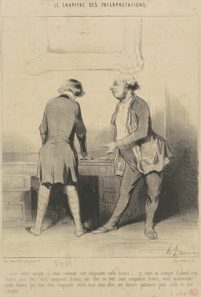 Her er kontoen din: Den var din... av Honoré Daumier