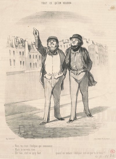 Du skjønner, det er formørkelsen som begynner... av Honoré Daumier