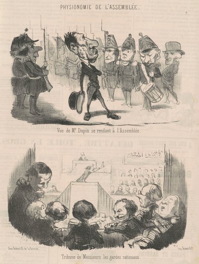 Utsikt over Mr. Dupin som går på møtet av Honoré Daumier