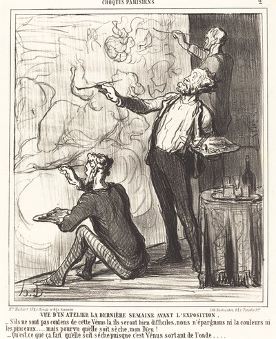 Utsikt over et verksted... før utstillingen av Honoré Daumier