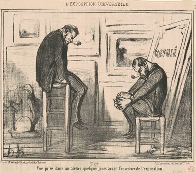 Utsikt tatt på et verksted... av Honoré Daumier