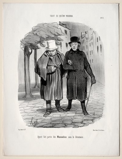 Hva du vil, plate 7: Etter å ha tatt rollen som dandies under katalogen av Honoré Daumier