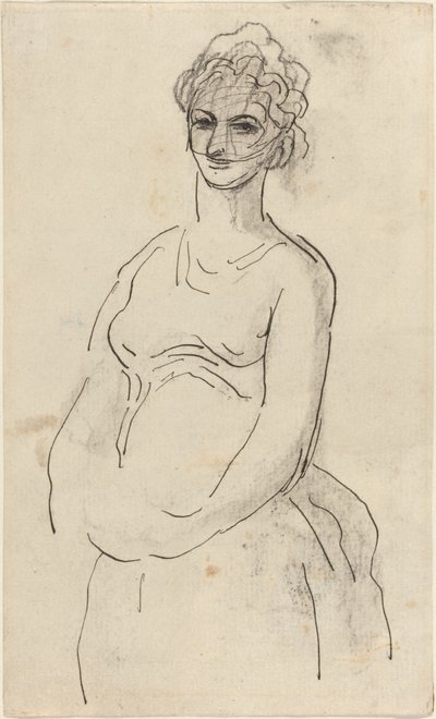 Kvinne med slør av Honoré Daumier