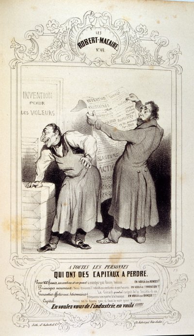 illustrasjoner om ideer og legender Philipon under tittelen Les Cent og Robert Macaire av Honoré Daumier