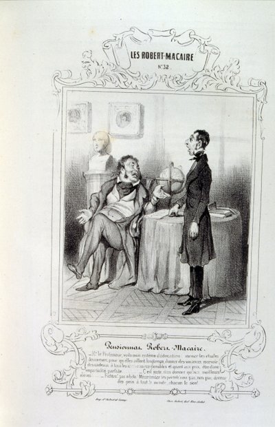 illustrasjoner om ideer og legender Philipon under tittelen Les Cent og Robert Macaire av Honoré Daumier