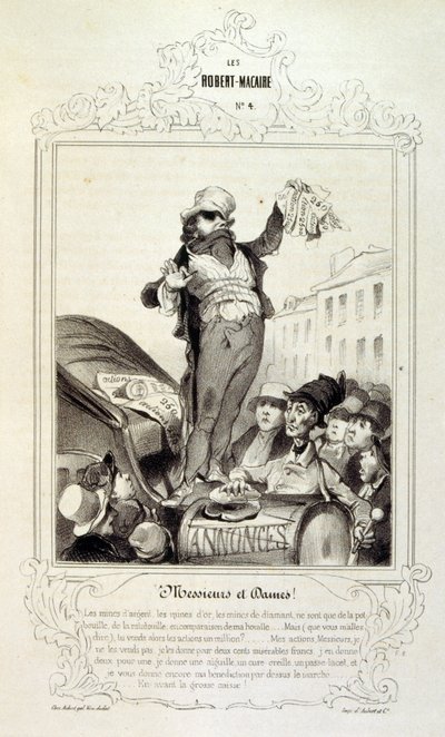 illustrasjoner om ideer og legender Philipon under tittelen Les Cent og Robert Macaire av Honoré Daumier