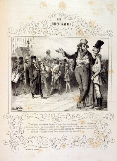 illustrasjoner om ideer og legender Philipon under tittelen Les Cent og Robert Macaire av Honoré Daumier