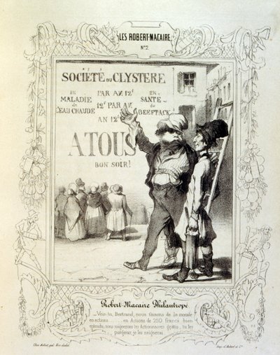 illustrasjoner om ideer og legender Philipon under tittelen Les Cent og Robert Macaire av Honoré Daumier