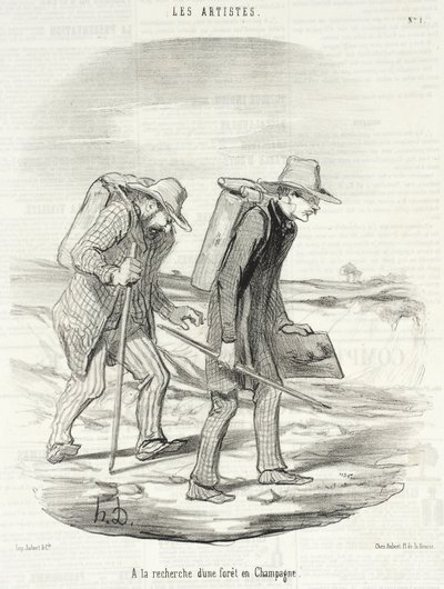 På leting etter en skog i Champagne av Honoré Daumier