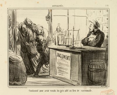 Aktualiteter nr. 252: Dømt for å ha solgt knust sandstein i stedet for brunt sukker. av Honoré Daumier