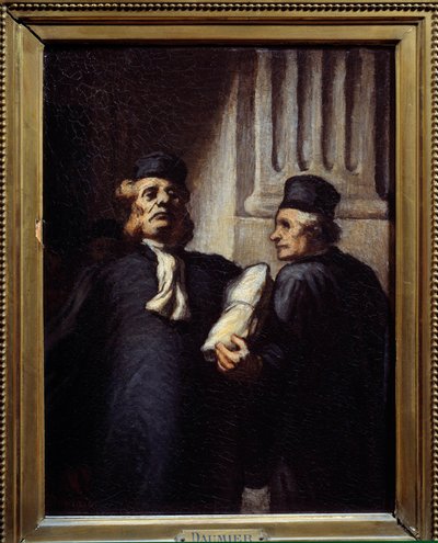 Etter høringen, begge advokater. Maleri av Honore Daumier (1808 - 1879) av Honoré Daumier