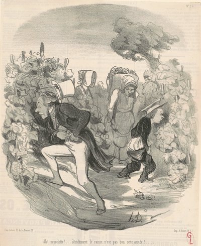 Ah! Saperlotte! ... Druen er ikke bra i år! ... av Honoré Daumier