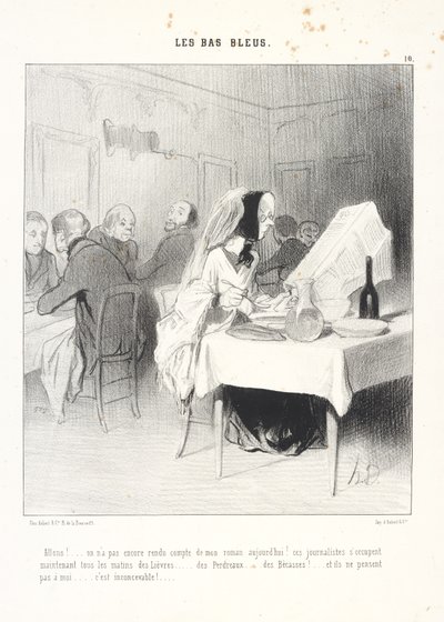 Kom igjen!... de har ennå ikke anmeldt romanen min i dag! Disse journalistene beskjeftiger seg nå hver morgen med harer... rapphøner... rugder!... og de tenker ikke på meg... det er utenkelig! av Honoré Daumier