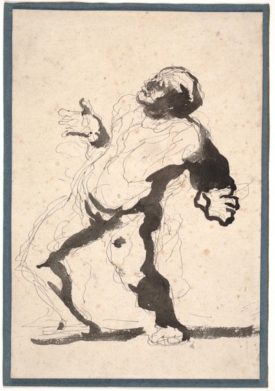 En skuespiller (penn og blekk og vask på papir) av Honoré Daumier