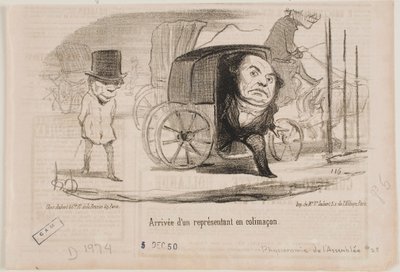 Ankomsten av en deputert i en vogn, kalt en snegl av Honoré Daumier
