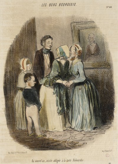 Til nyttår, obligatorisk besøk hos tante Rabourdin av Honoré Daumier