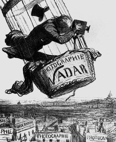 Karikatur av Gaspard-Felix Tournachon, aka Nadar (1820-1910) 1862 (gravering) av Honoré Daumier