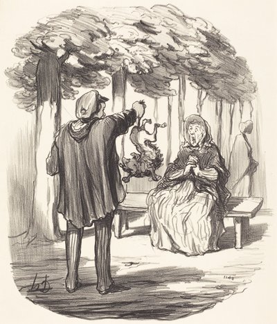 Er det hunden Deres der? av Honoré Daumier