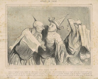 Kinesere som snakker politikk av Honoré Daumier