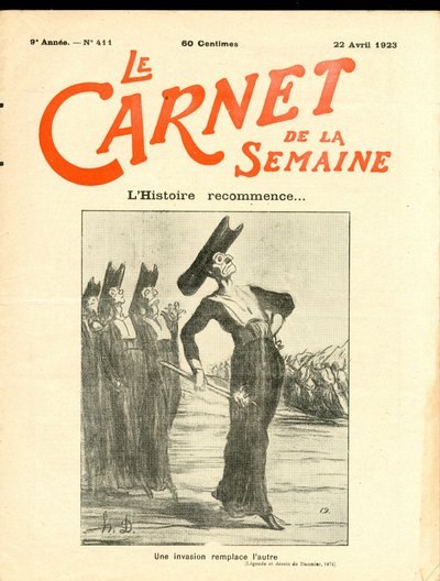 Forside av "" The Notebook of the Week "", Satirical in B & W av Honoré Daumier