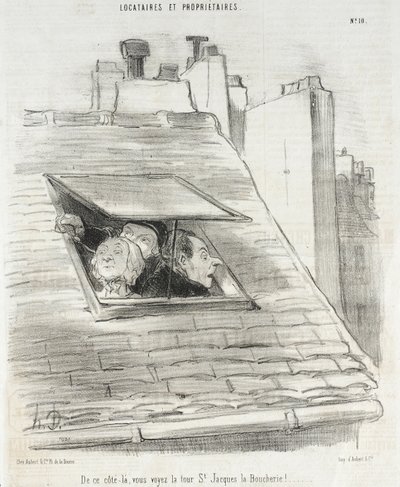 Fra denne siden kan De se St. Jacques-tårnet... av Honoré Daumier