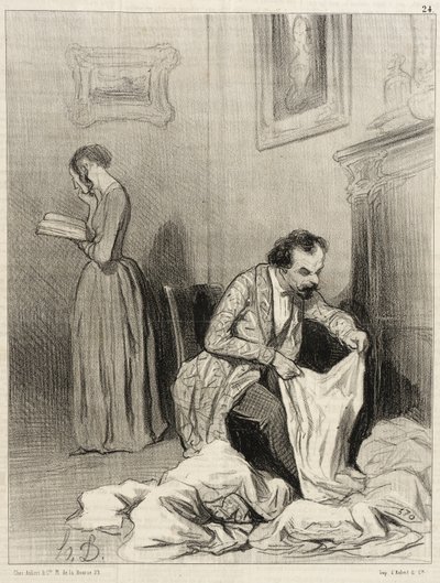 Siden Virginie fikk den sjuende trøstepremien... av Honoré Daumier