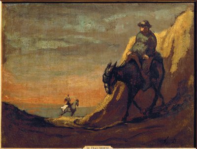 Don Quichote og Sancho Panza (maleri på lerret) av Honore Daumier