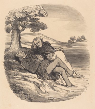 Søt fritid av en pensjonert jernvarehandel... av Honoré Daumier