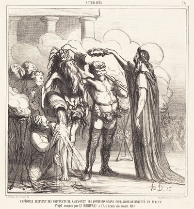 Empedokles mottar... guddommelig utmerkelse... av Honoré Daumier