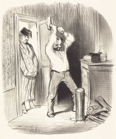 Er det tillatt for Gud... å kløyve ved... av Honoré Daumier