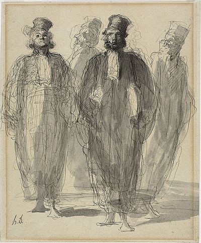 Fire advokater av Honoré Daumier