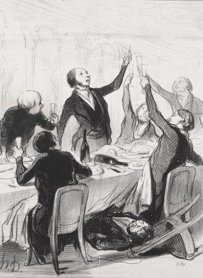 En 43. skål...til Temperance Society av Honoré Daumier