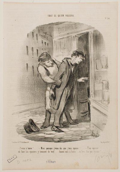 Jeg vil ha noe å drikke. av Honoré Daumier