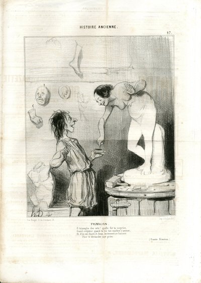 Illustrasjon av Honore Daumier (1808-1879) i Le Charivari av Honoré Daumier