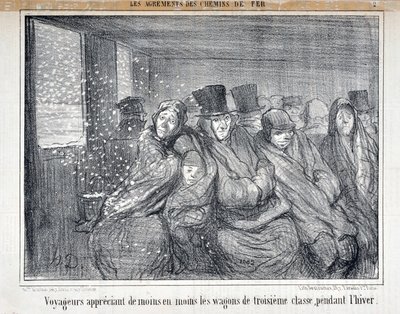 Illustrasjon for serien "Les Agrements des Chemin de fer" av Honoré Daumier