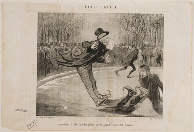 Det er vanskelig å vise seg fram på den store dammen i Tuileriene. av Honoré Daumier