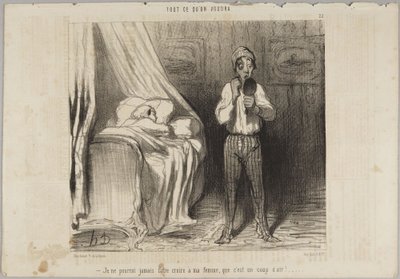Jeg vil aldri kunne få min kone til å tro at det var trekk!, nummer 22 fra serien Alt hva man vil fra Le Charivari av Honoré Daumier