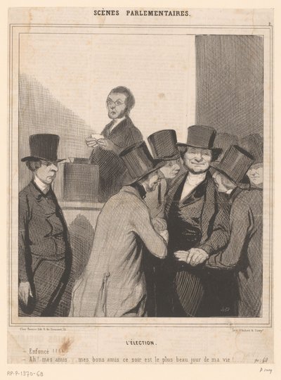 Karikatur av to kandidater etter valgresultatet av Honoré Daumier